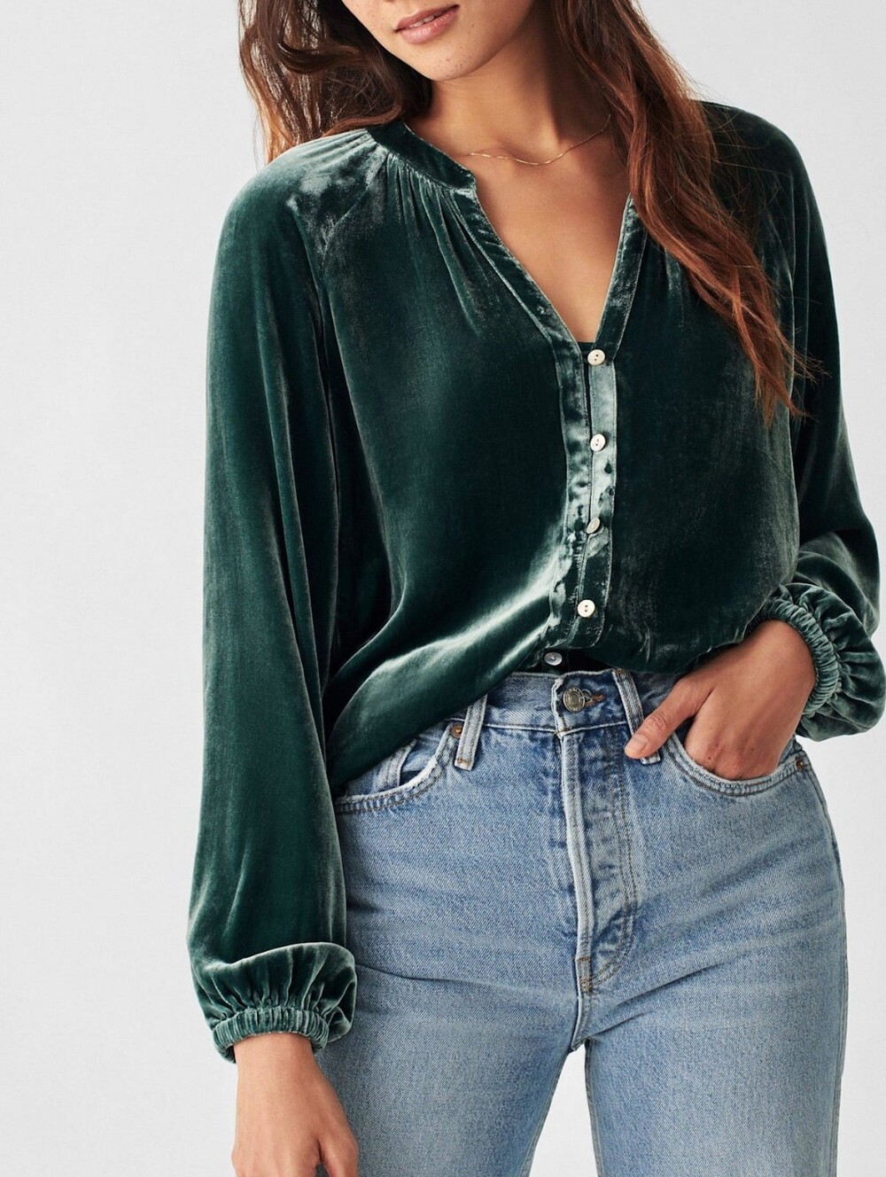 Faherty Vintage Silk Velvet Naomi Top